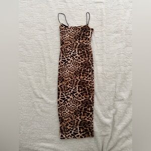 Naked Wardrobe Leopard Sultry Sheath Dress Size Small